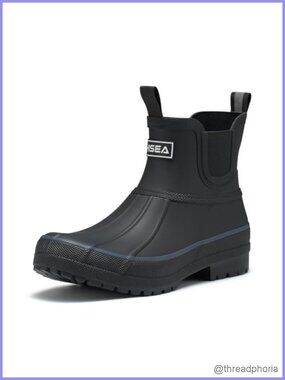 HISEA Waterproof Rubber Chelsea Rain Boots Ankle Garden Shoes Non-Slip